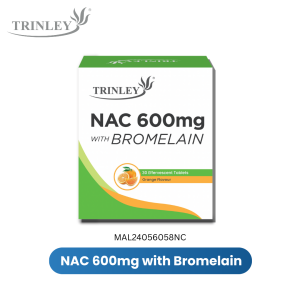 Trinley NAC 600mg with Bromelain (FREE Glass Sipper Cup)